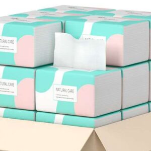 Carton of Light Blue Tissue Boxes